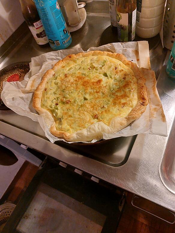 recette Quiche au poireaux et lardons