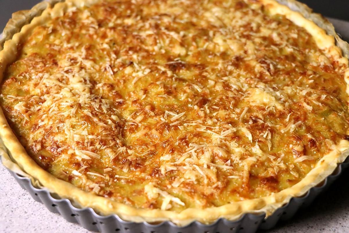 recette Quiche ou tarte aux poireaux et  ses petits lardons