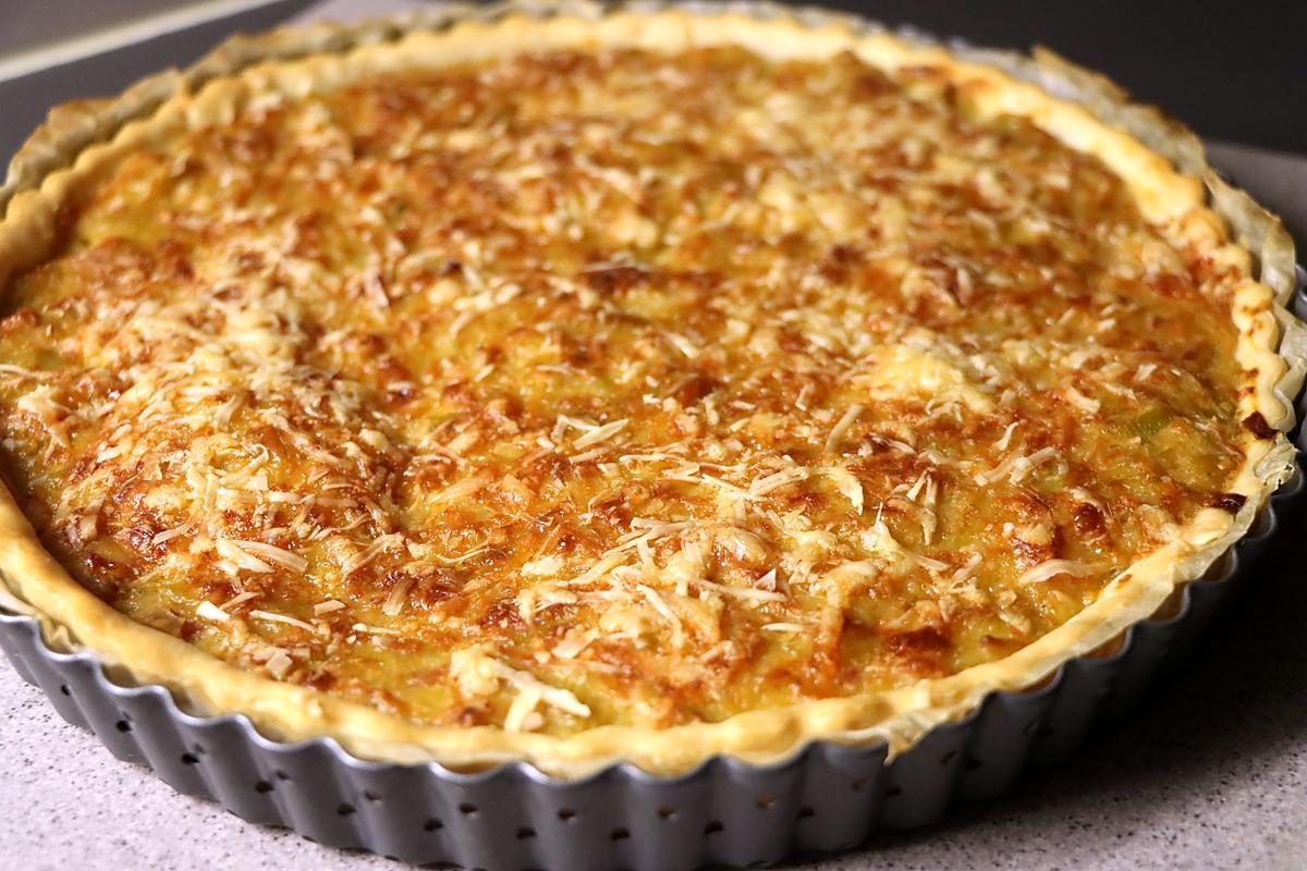 recette Quiche ou tarte aux poireaux et  ses petits lardons