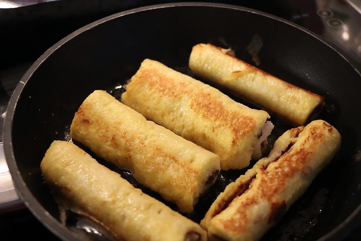 recette Roulé façon pain perdu coeur pâte à tartiner