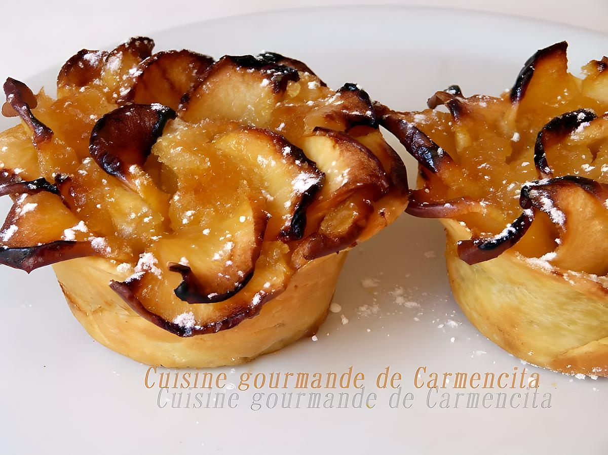 recette Roses et dômes feuilletés aux pommes et à la crème au citron.