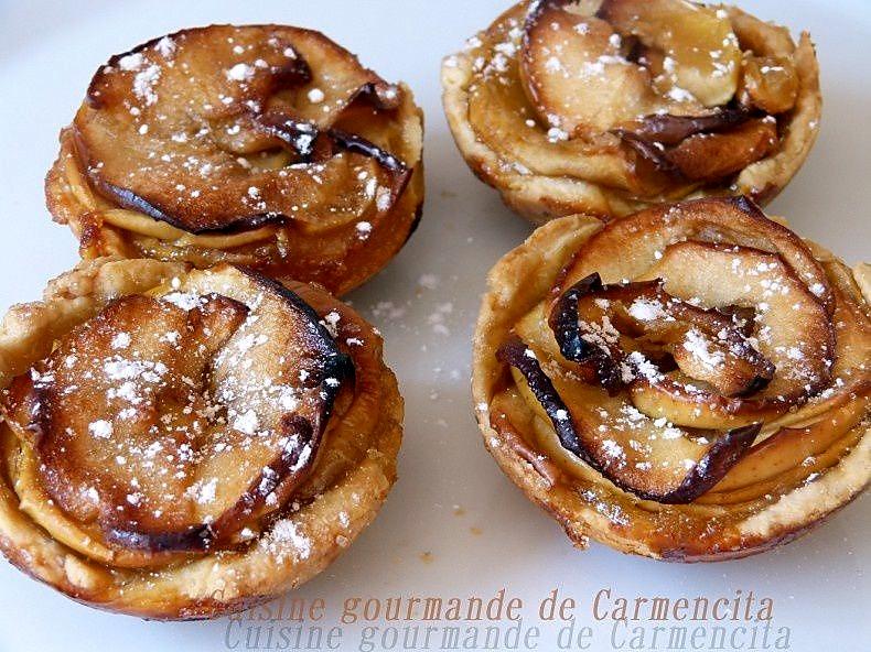 recette Roses et dômes feuilletés aux pommes et à la crème au citron.