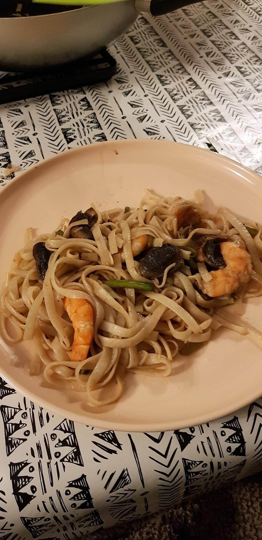 recette Nouilles chinoises aux crevettes