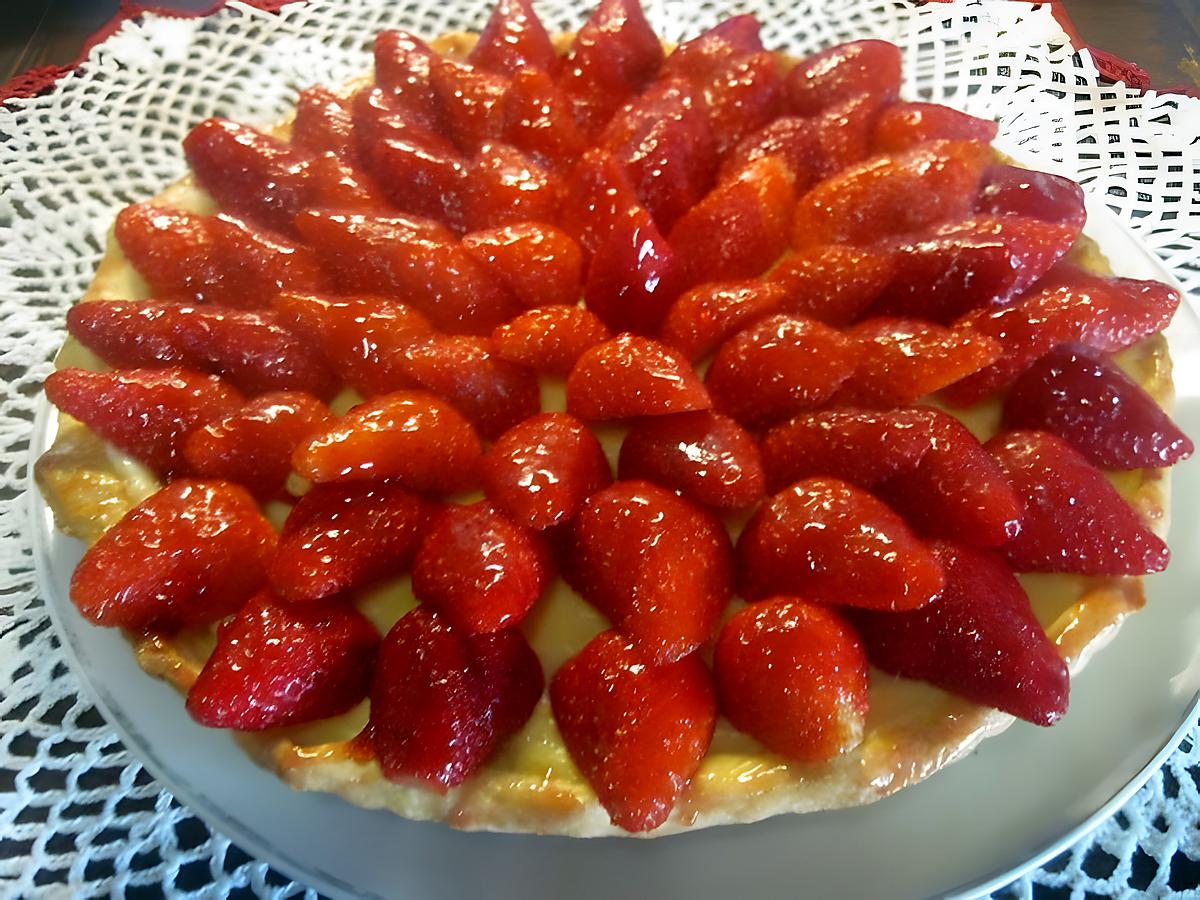 recette Tarte aux fraises à la crème pâtissière.