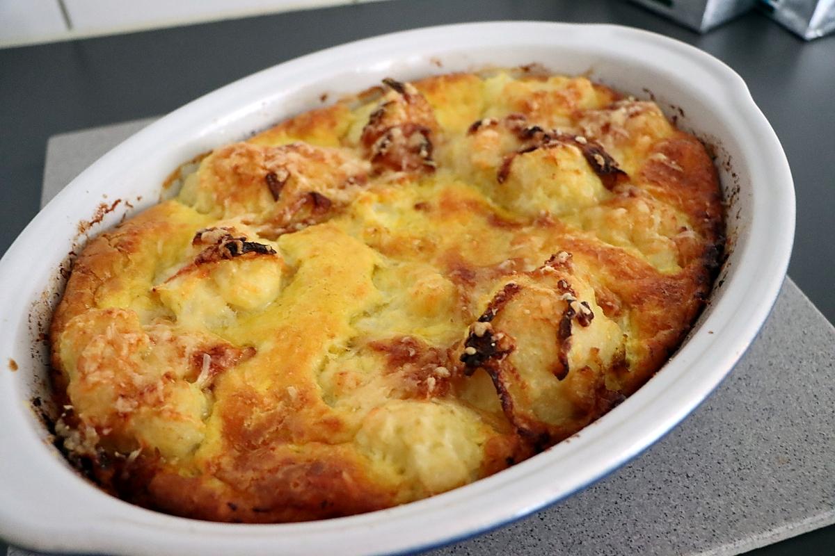 recette Gratin de chou fleur au lait de coco et au curry