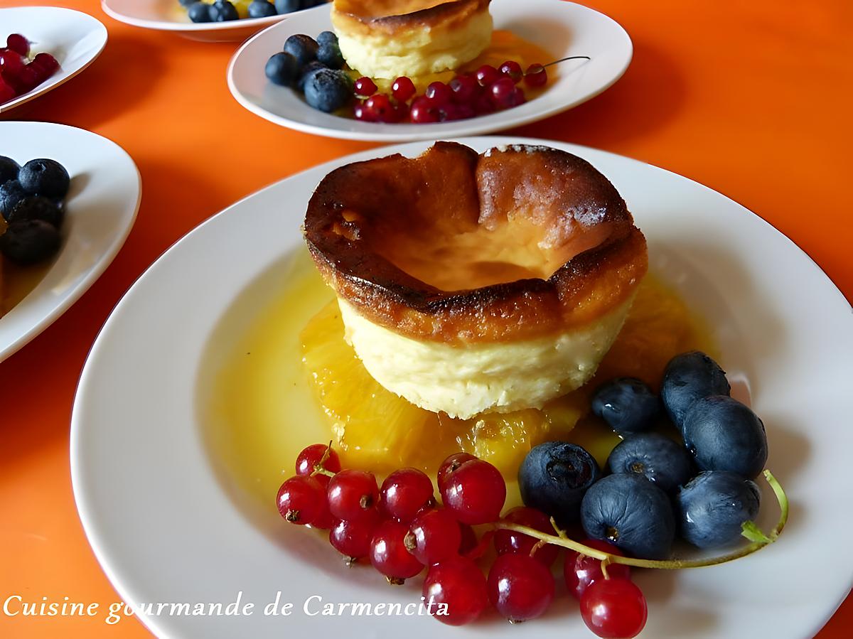 recette Petits flans de ricotta au Limoncello et à l’ananas