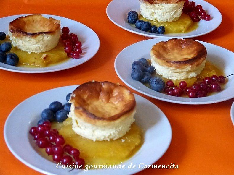 recette Petits flans de ricotta au Limoncello et à l’ananas