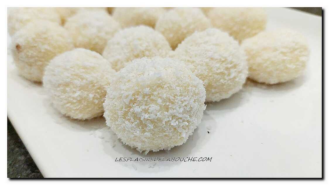 Recette de Truffes chocolat blanc noix de coco