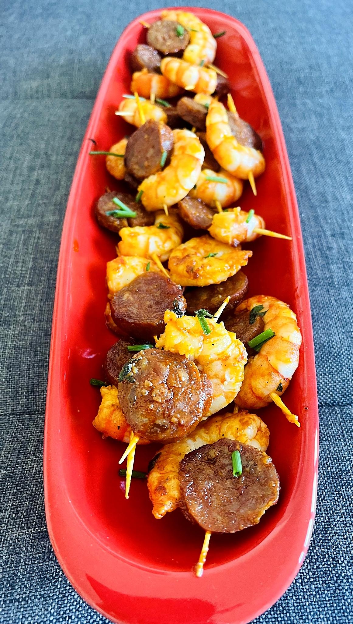 recette Crevettes au chorizo