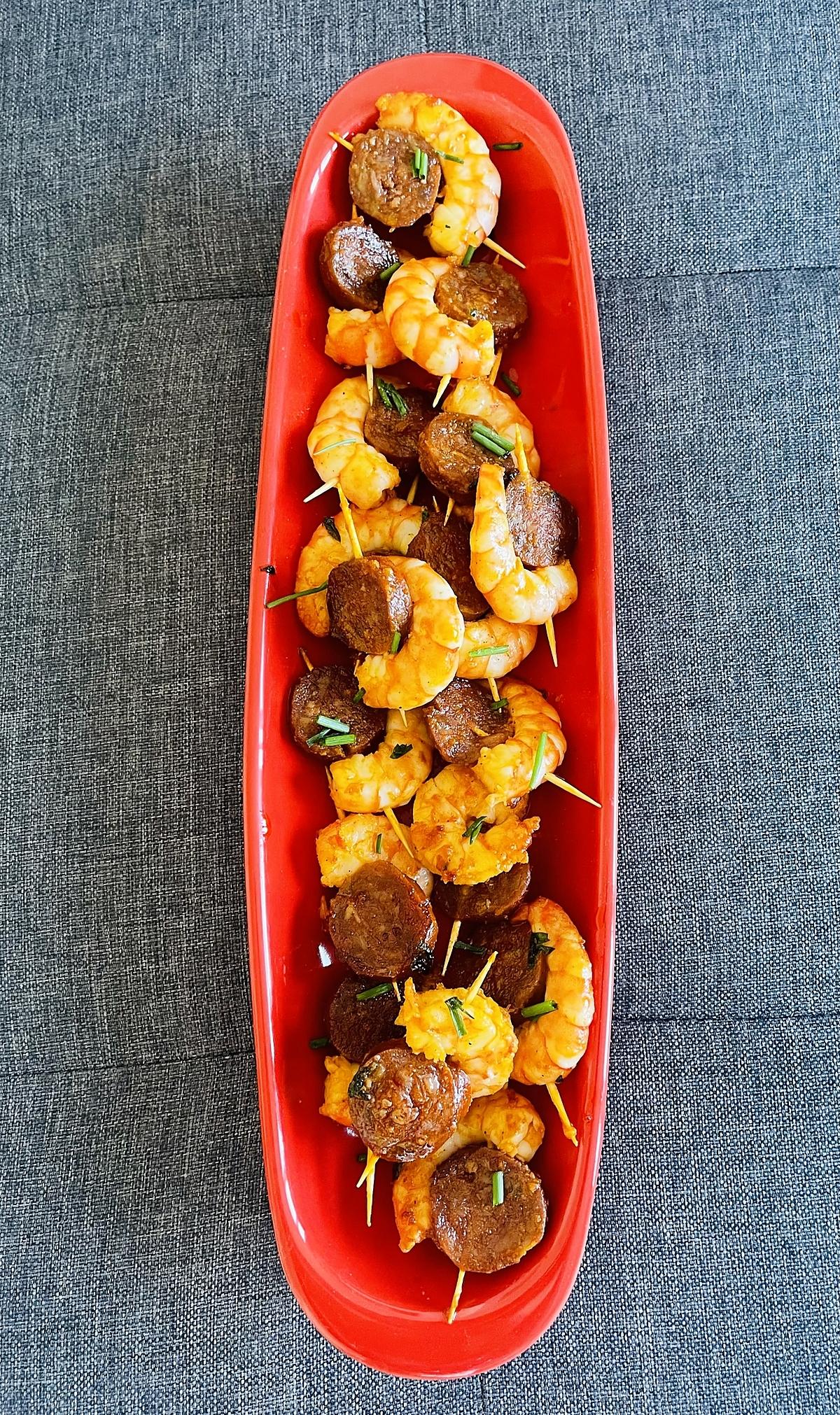 recette Crevettes au chorizo