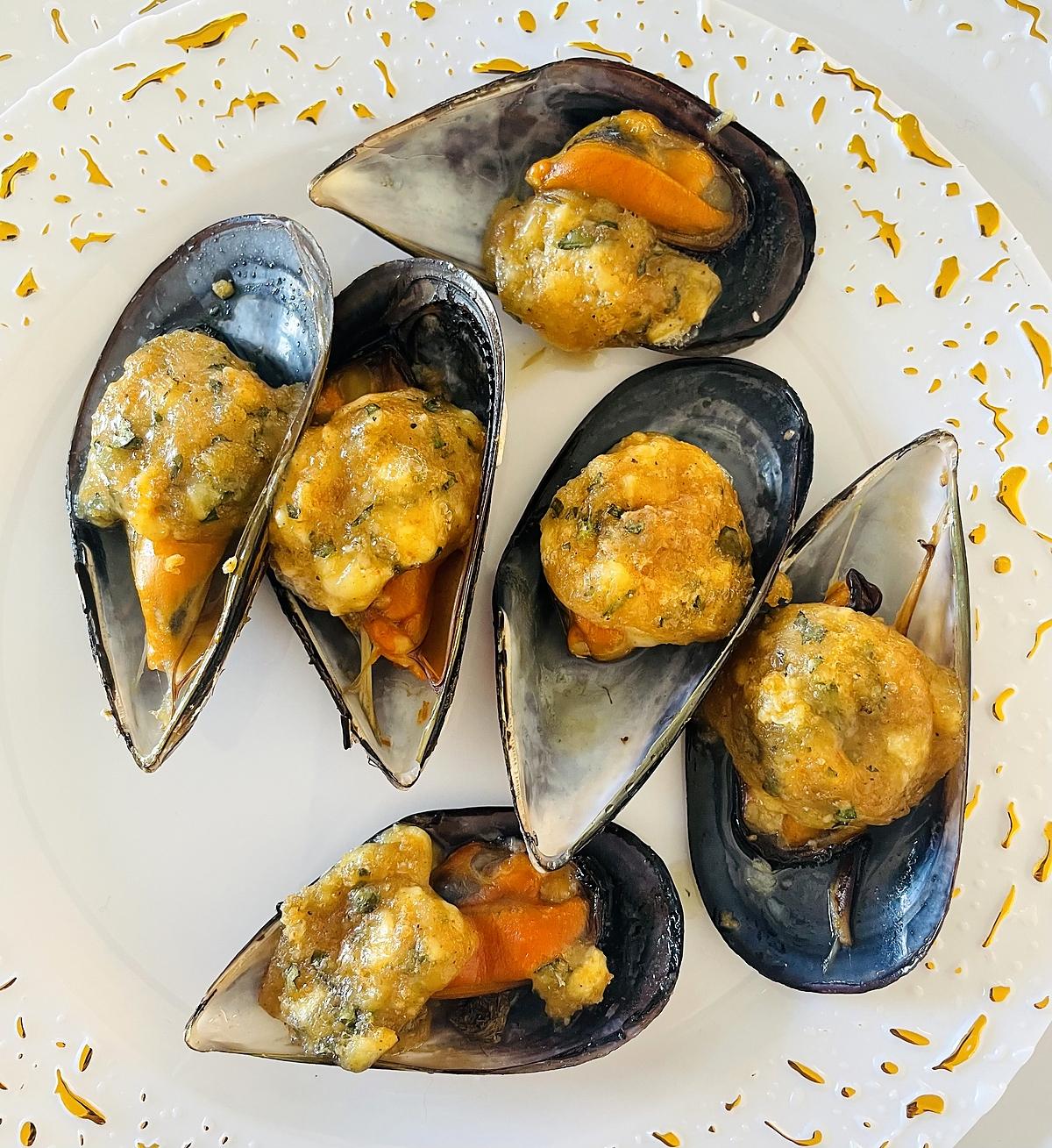 recette Moules gratinées au camembert