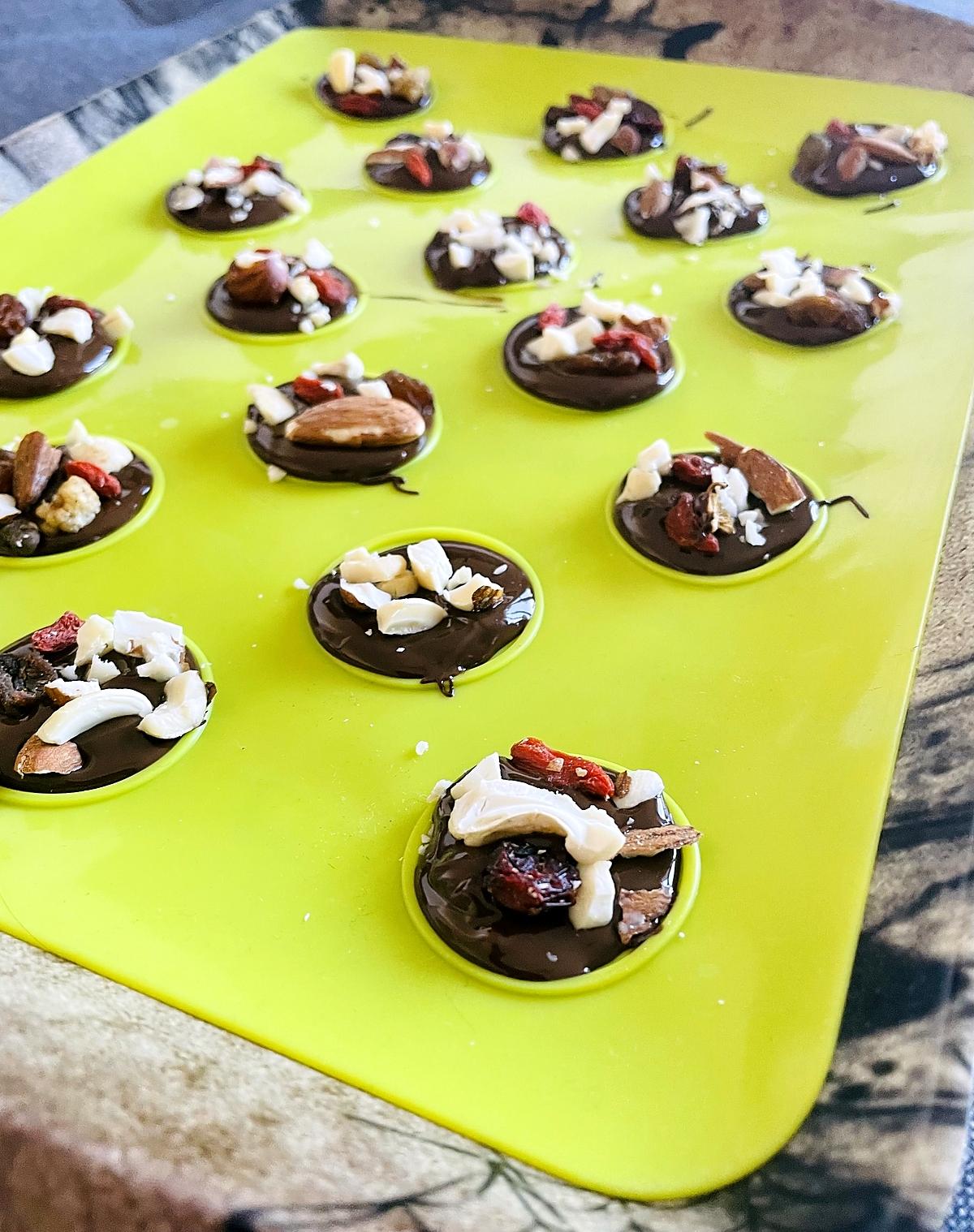 recette mendiants au chocolat noir