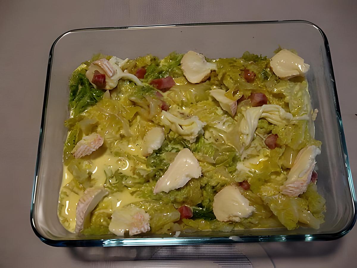 recette Gratin de chou, dés de jambon et fromage