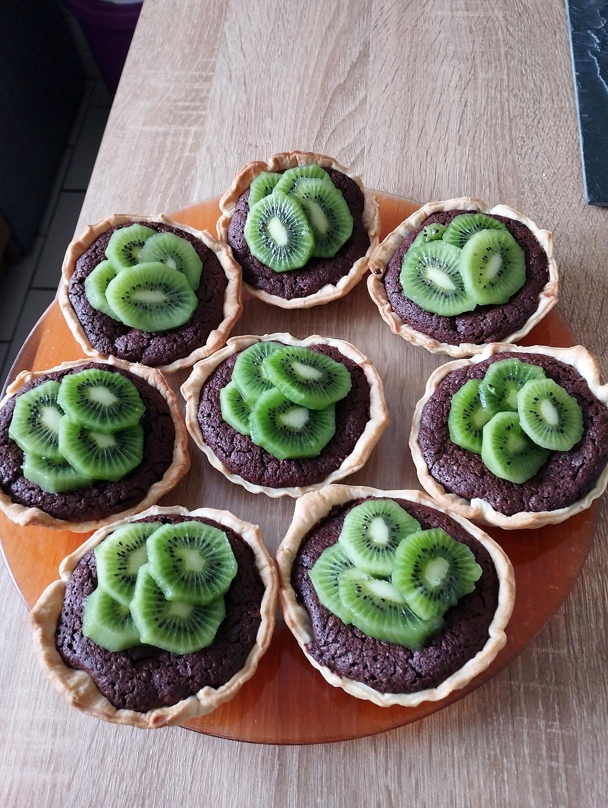 recette tartelettes chocolat noix de coco kiwi au cake factory