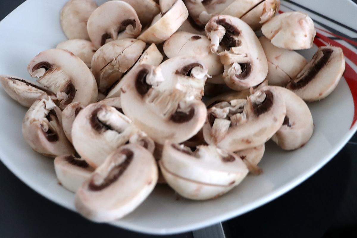 recette Emincé de poulet aux deux  champignons