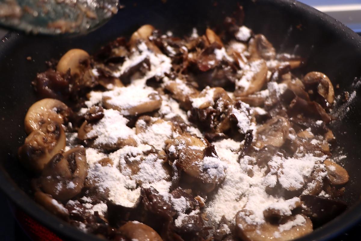 recette Emincé de poulet aux deux  champignons