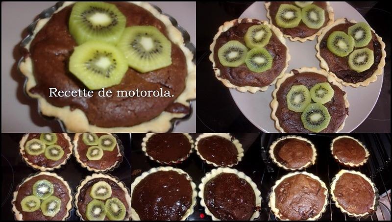 recette Tartelettes chocolat noix de coco kiwi au cake factory. recette de motorola.