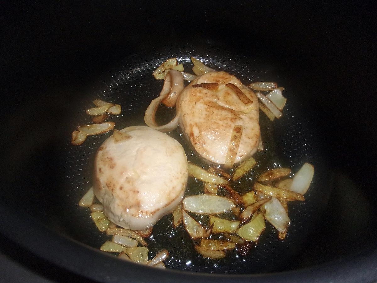 recette Tournedos de filet de dinde. aux champignons brun.au cookéo.