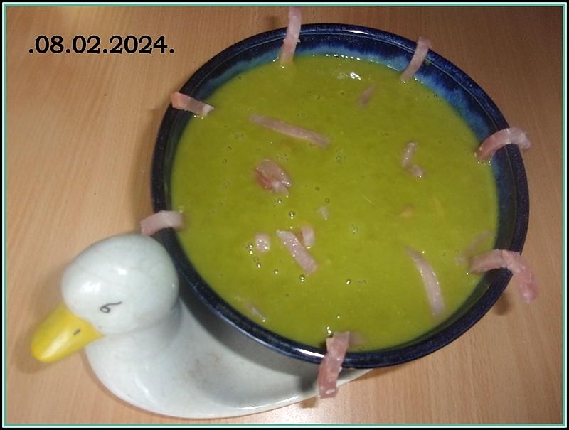 recette Soupe de petits pois;p de terre.bacon.au cookéo