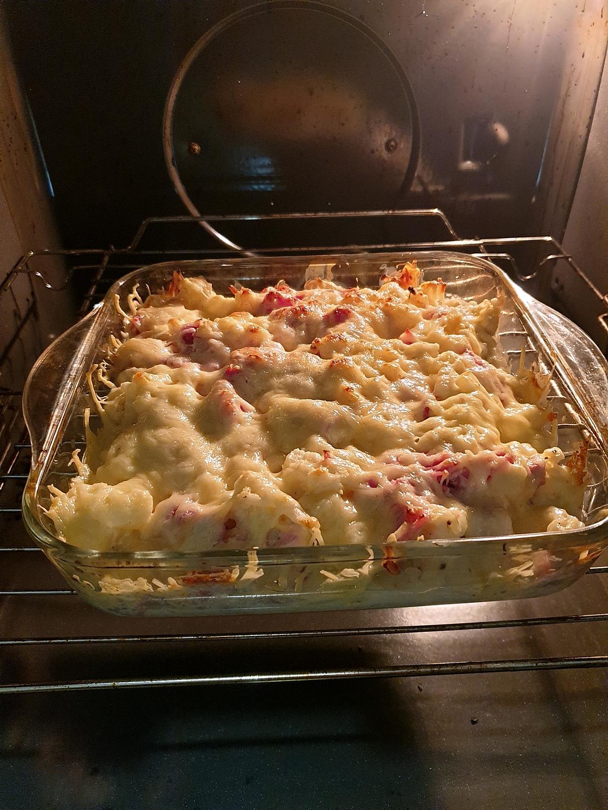 recette Gratin de chou fleur au jambon