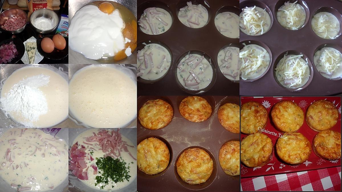 recette Muffins au jambon et au roquefort.cake factory.