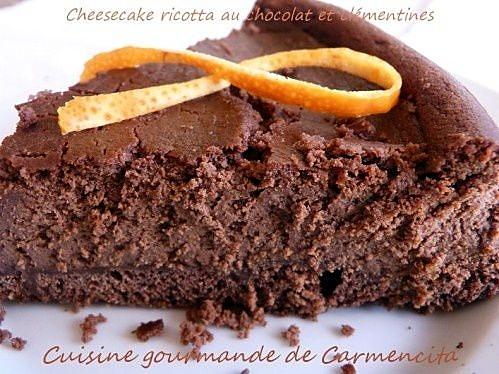 recette Cheesecake ricotta au chocolat et clémentines