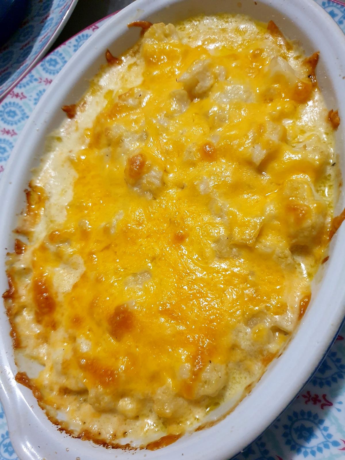 recette Gratin de chou fleur au cheddar