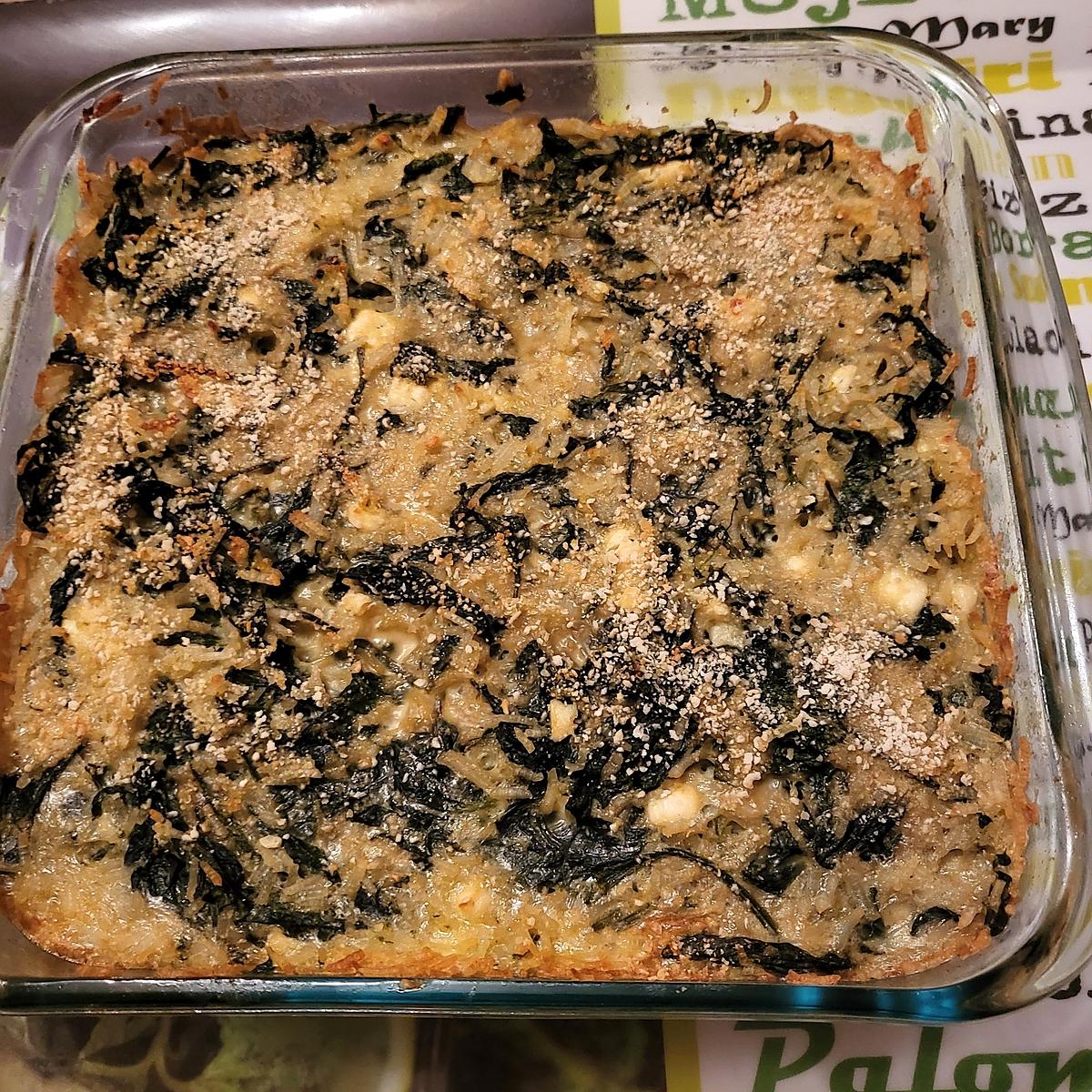 recette Gratin de riz aux épinards