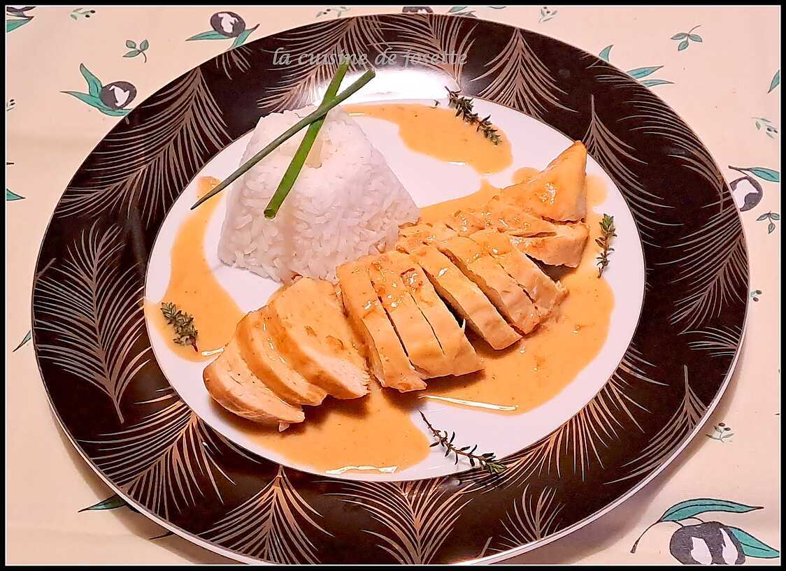 Recette de Blanc de poulet, sauce moutarde et miel