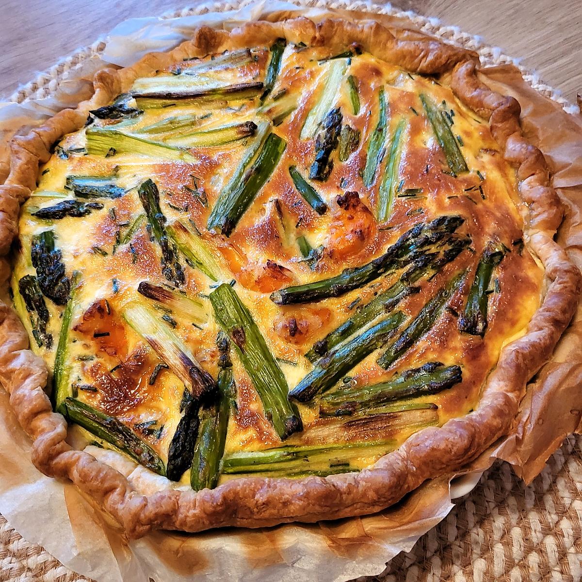 recette Quiche aux asperges et aux crevettes