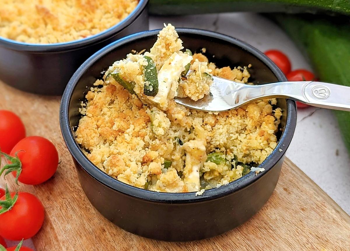 recette Crumble de courgettes chèvre