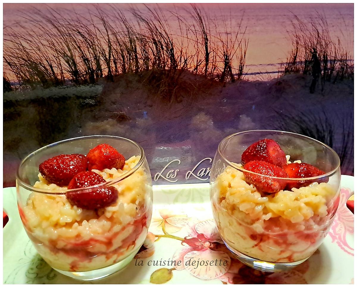 recette riz au lait au micro minute et sa compotée de fraises