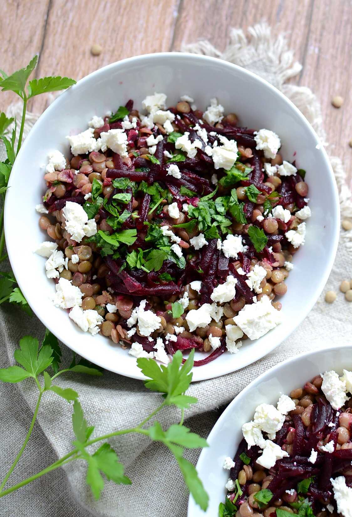 Recette de Salade de lentilles, betterave et féta