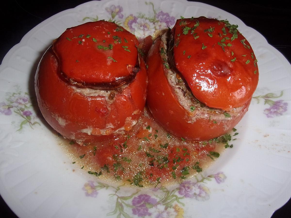 recette Tomates farcies à la viande de bœuf haché.
