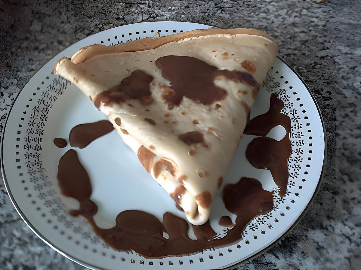 recette CREPES A LA CREME DE MARRONS AU CHOCOLAT