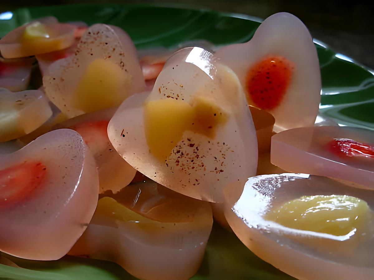 recette Bonbons aux fruits frais en gelée.