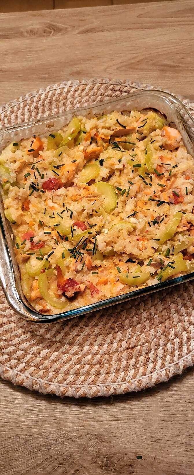 Riz à la truite et aux courgettes