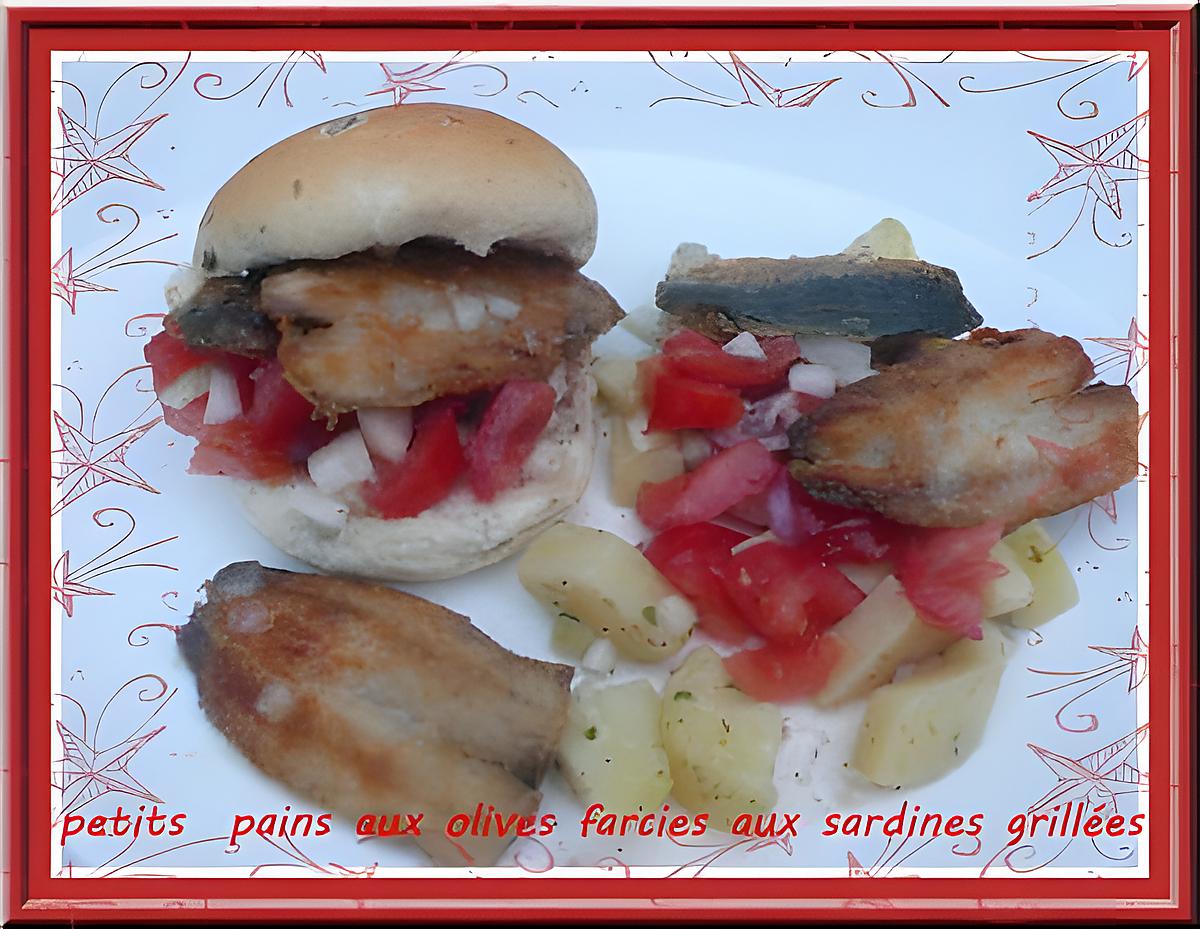 recette Petits pains aux olives farcies aux sardines grillées