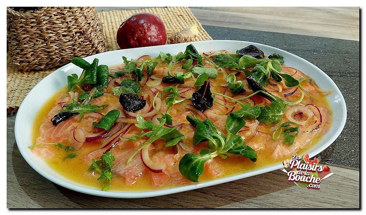 recette Carpaccio de saumon aux fruits de la passion