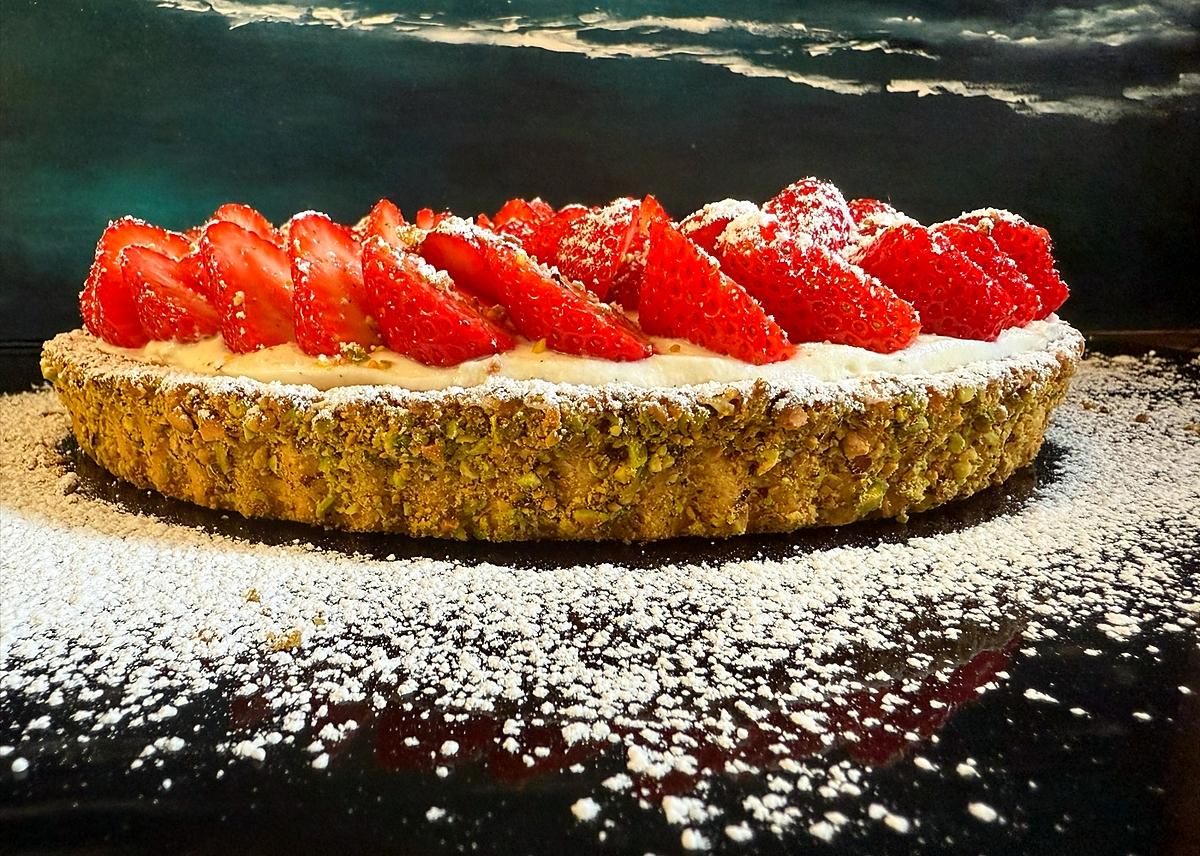 recette Tarte aux fraises et pistache