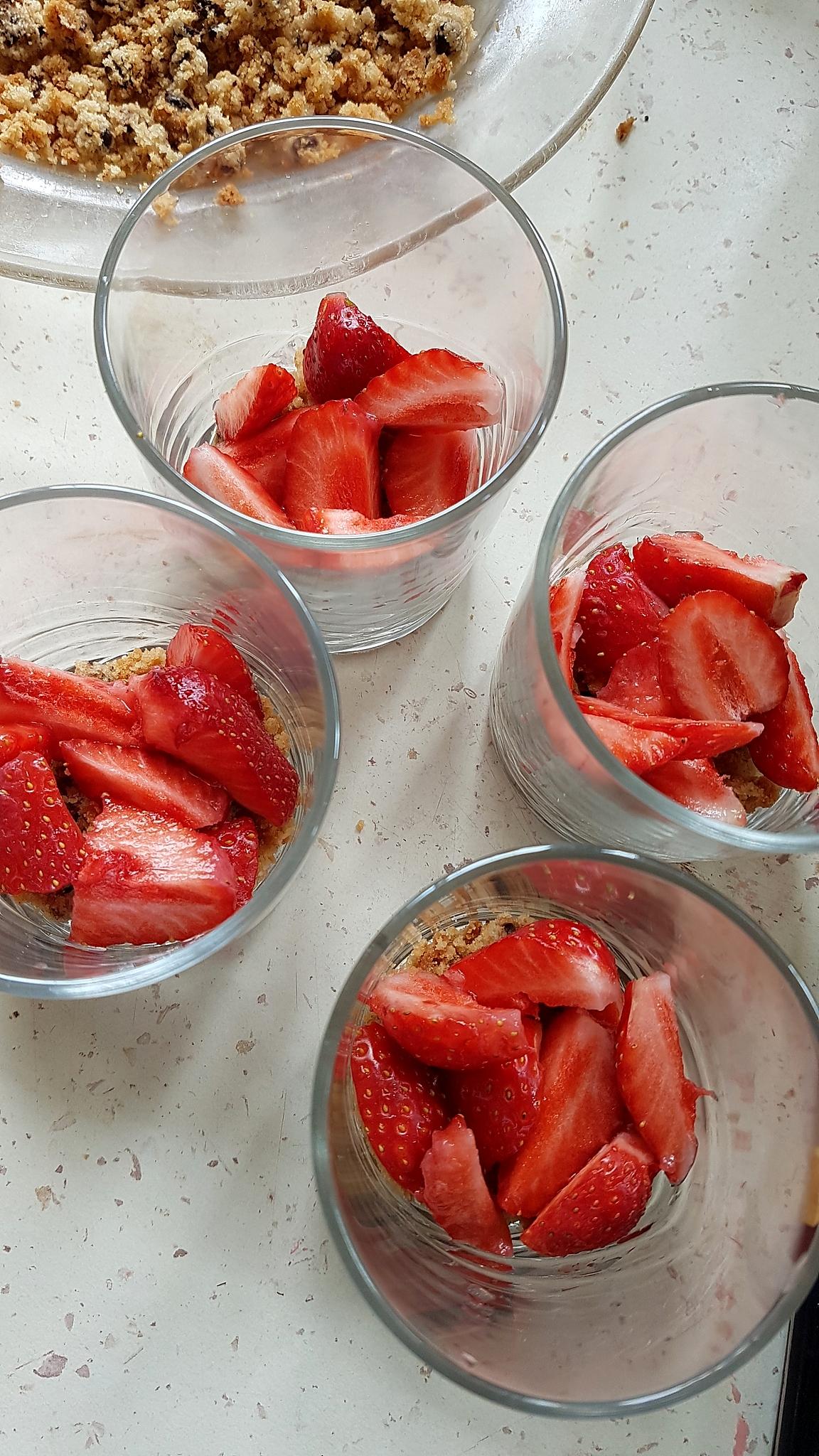 recette Verrines cookies-fraises