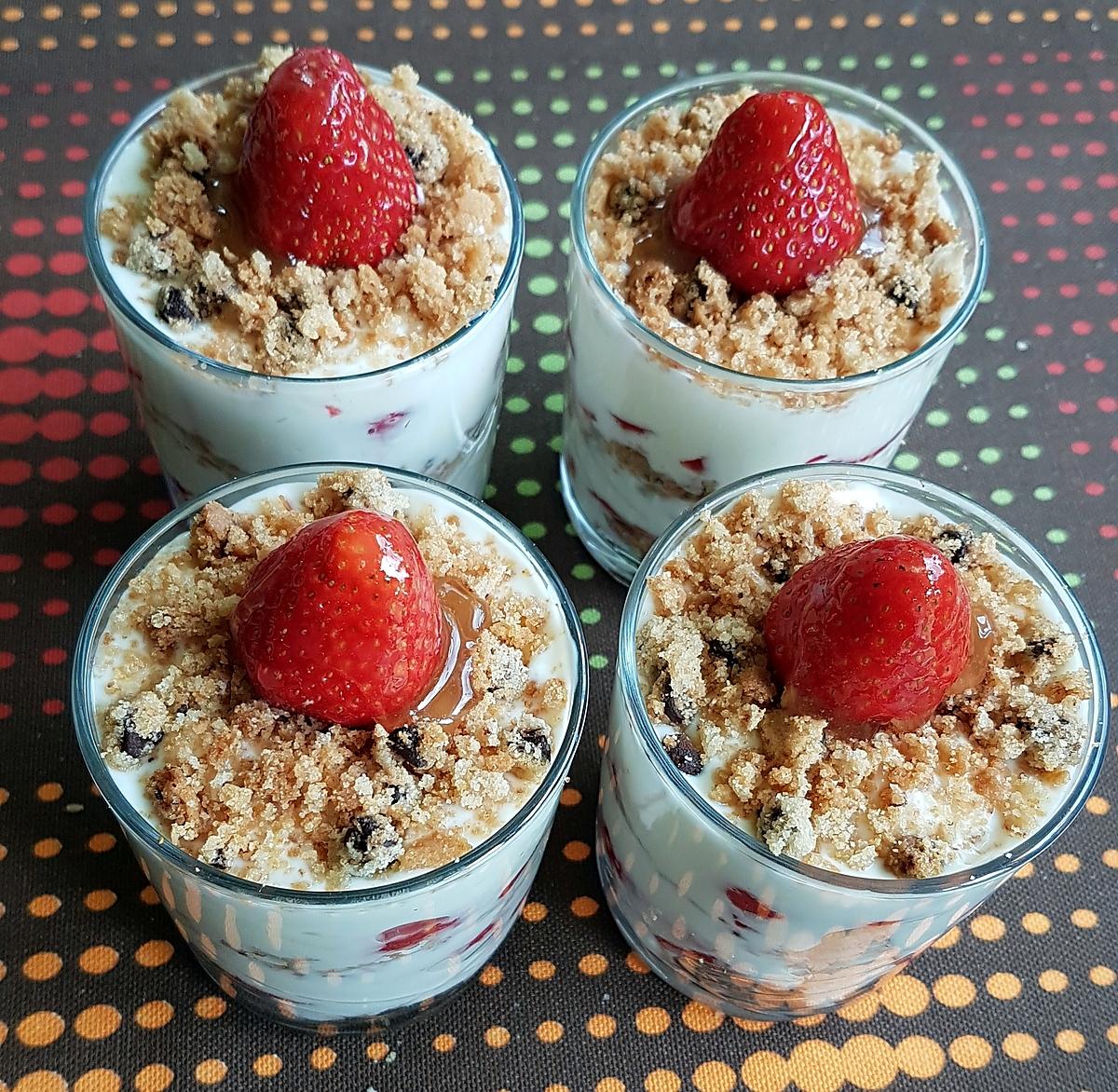 recette Verrines cookies-fraises