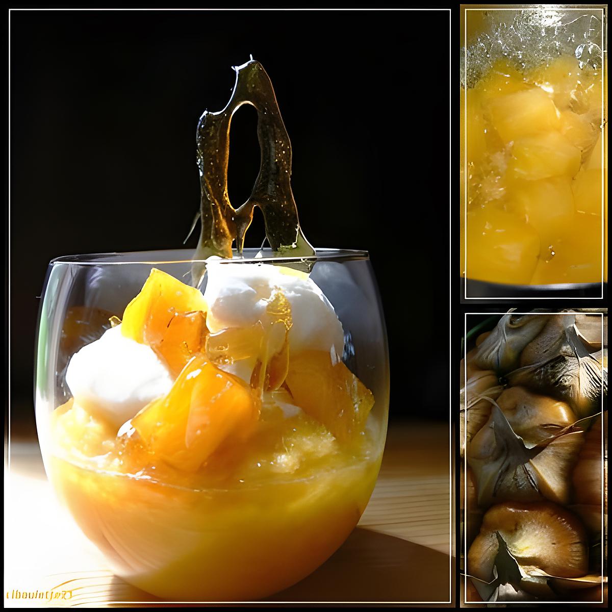 recette ILES FLOTTANTES SUR ANANAS CARAMELISES