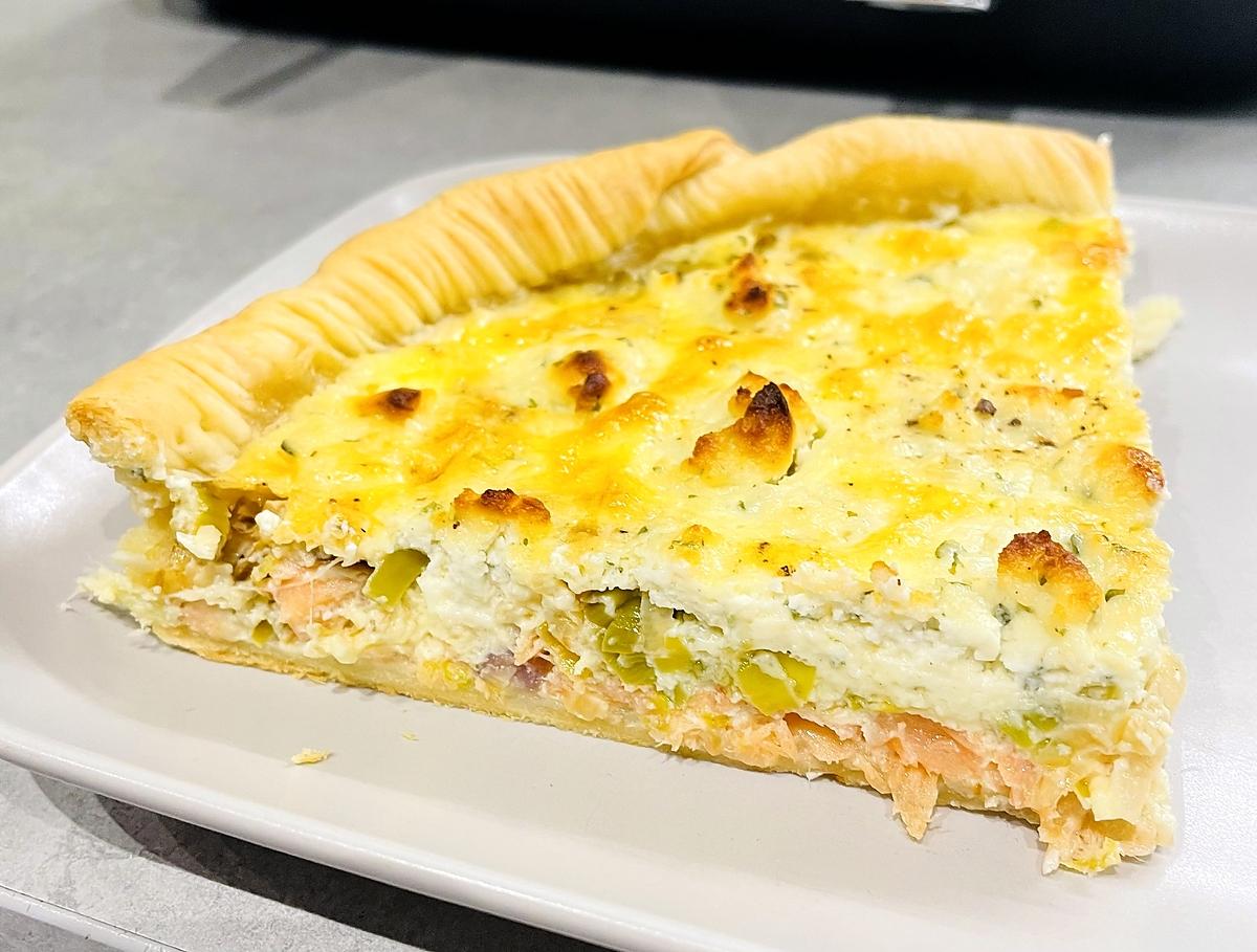 recette Quiche saumon/poireaux au Boursin