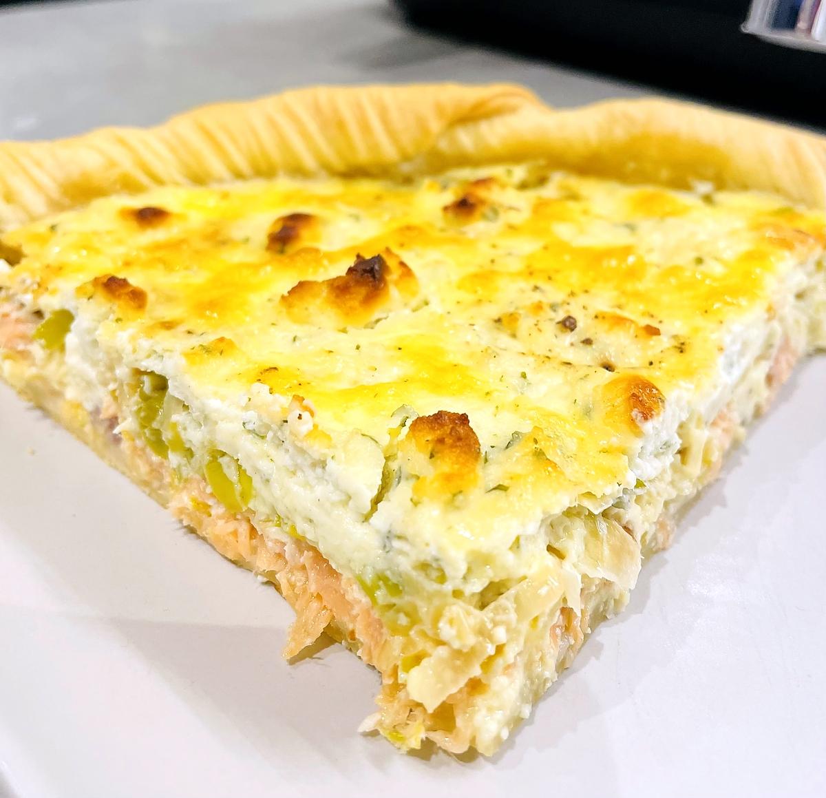 recette Quiche saumon/poireaux au Boursin