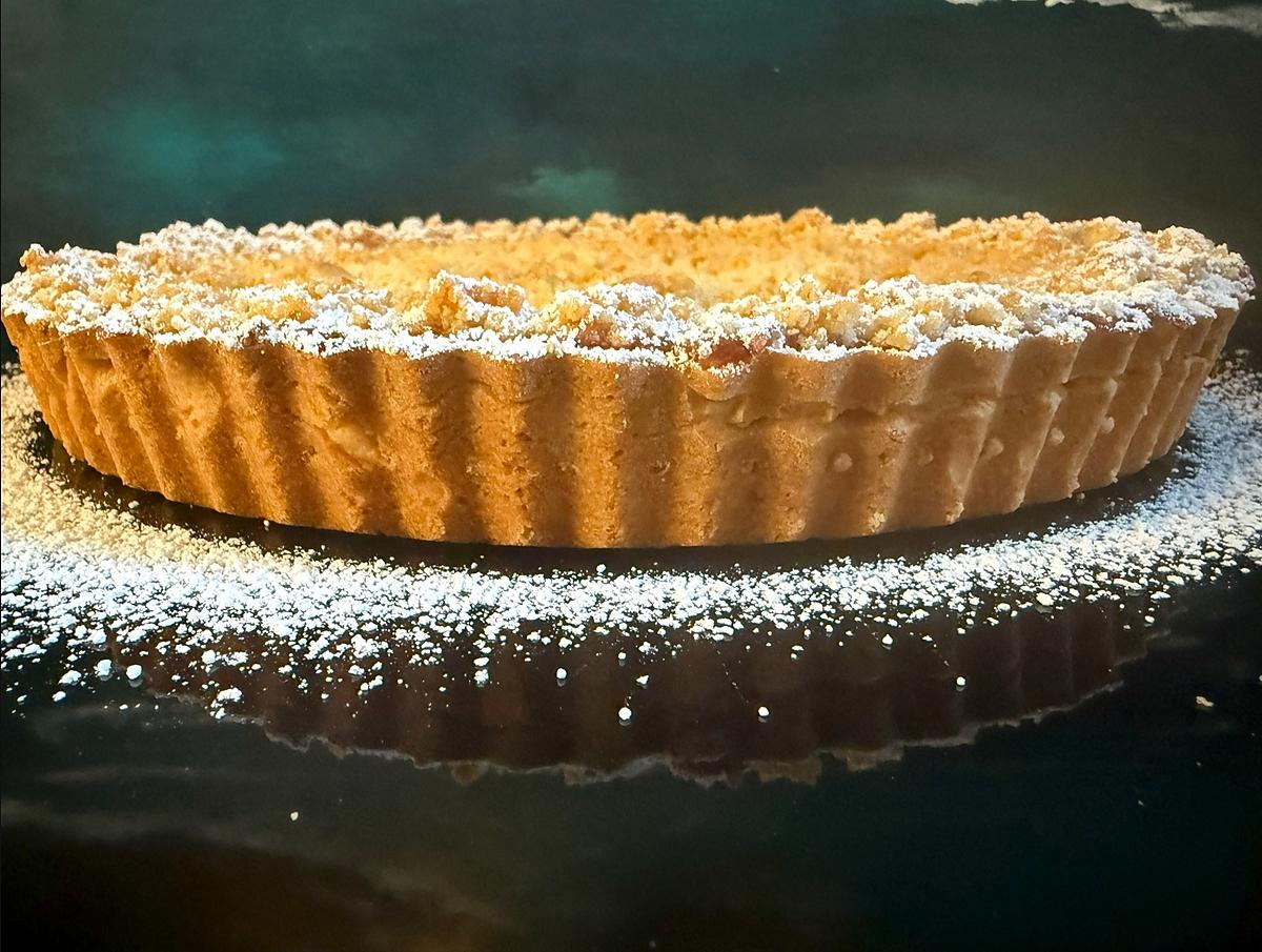 recette Tarte rhubarbe & fraise et crumble