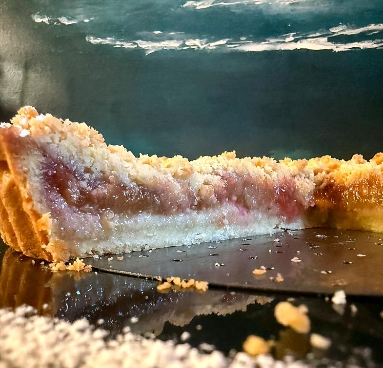 recette Tarte rhubarbe & fraise et crumble