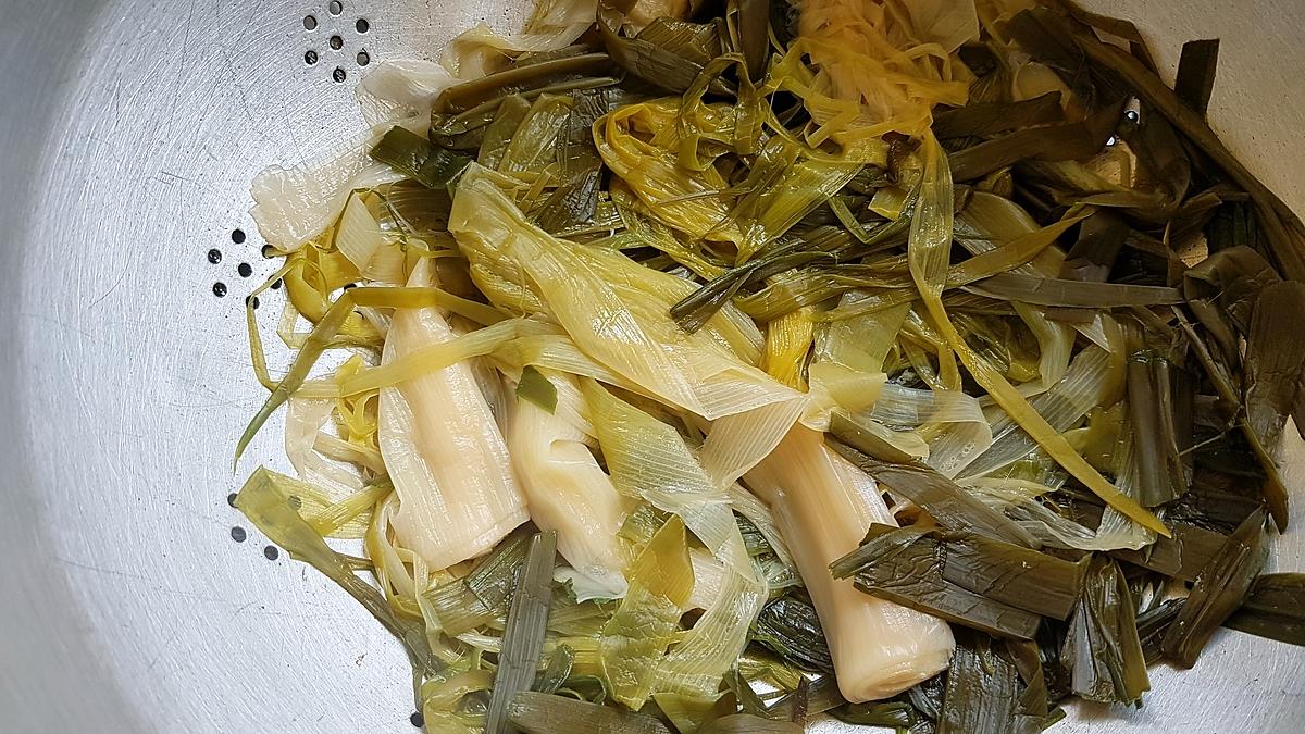 recette Spaghettis aux poireaux et au saumon