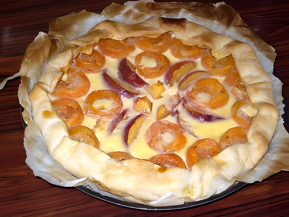 recette Tarte abricot-pêche