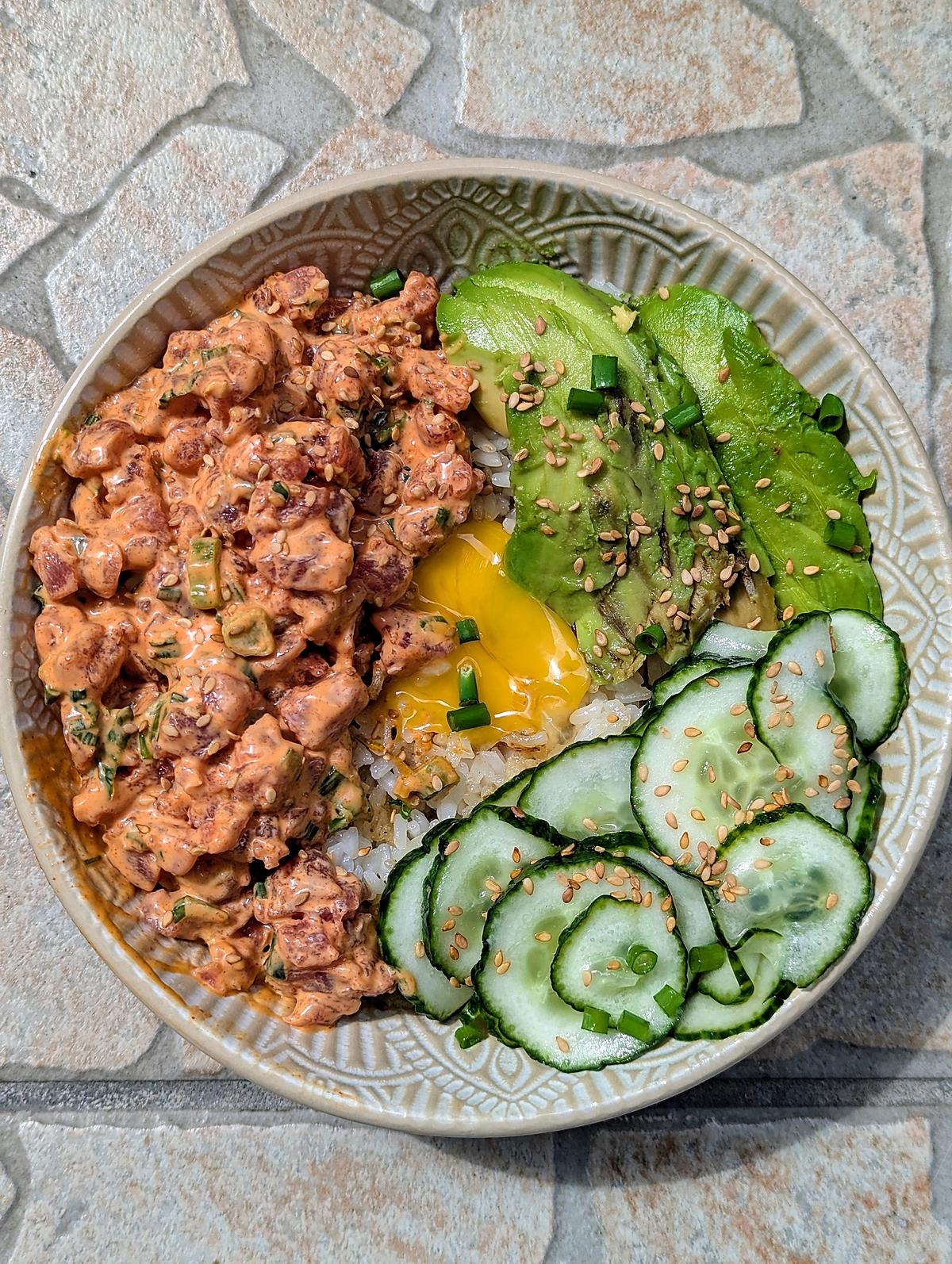 recette Bowl riz croustillant et Tartare de thon épicé